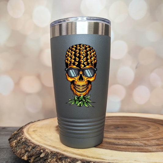 Upside Down Pineapple Skull Tumbler