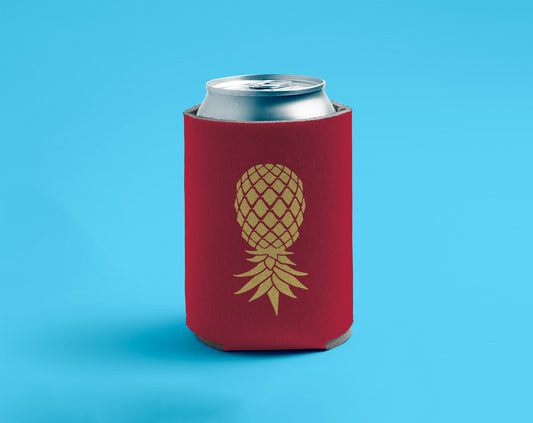 Red Upside Down Pineapple Can Cooler