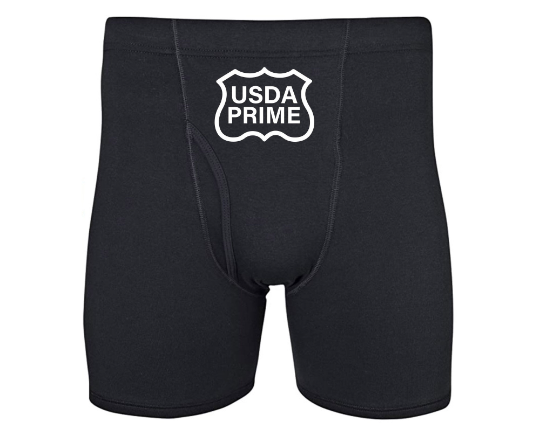 USDA Prime Men's Boxer Briefs, Meat Steak Inspired Underwear