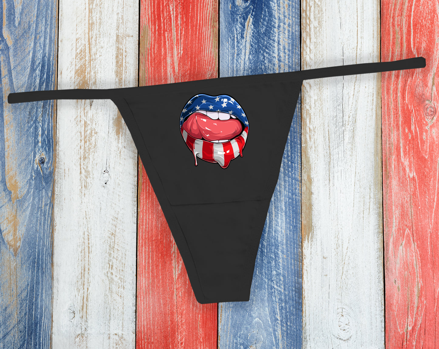 Patriotic Kiss Thong