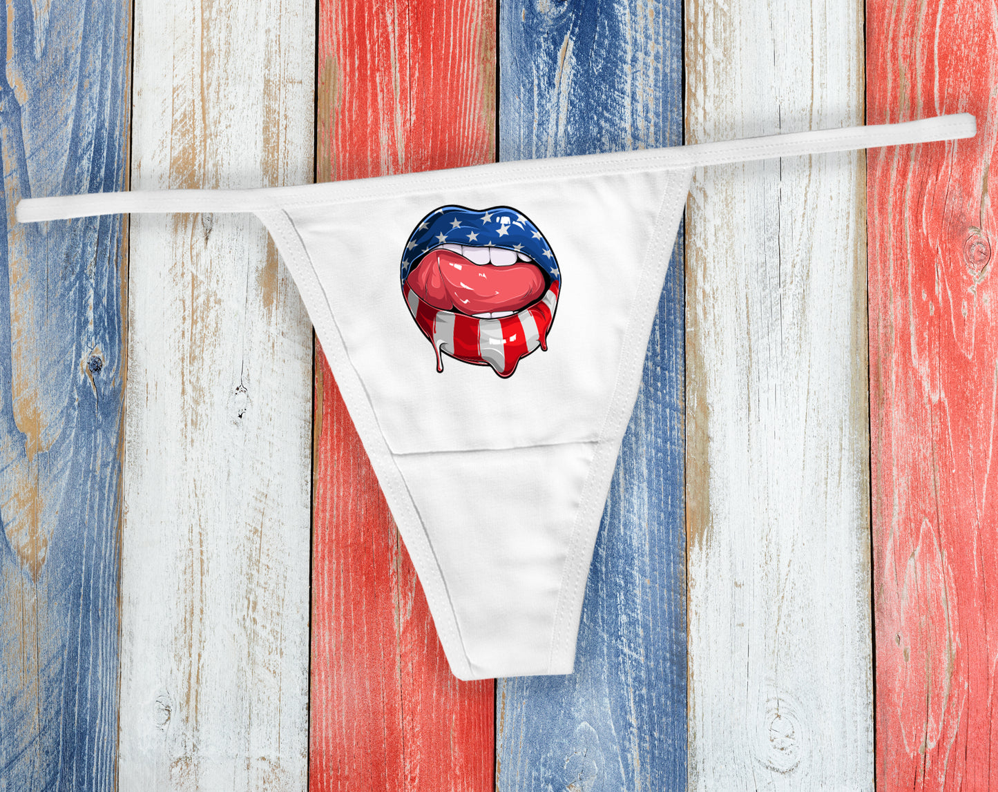 Patriotic Kiss Thong