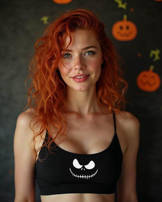 Jack O’ Lantern Face Bralette – Sexy Halloween Pumpkin Top