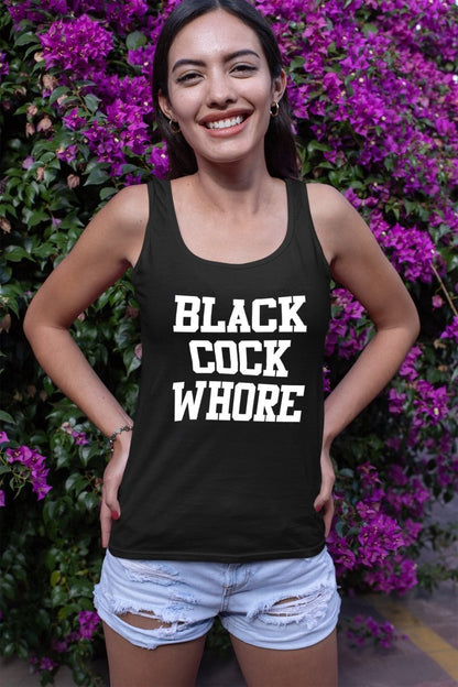 Black Cock Whore Top - Bralette, Crop, Tank, Tee | Queen of Spades