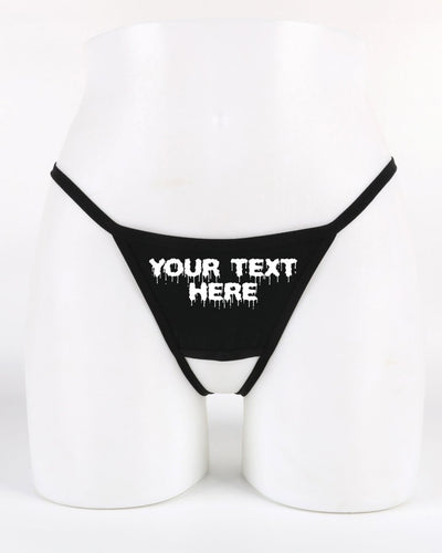 Custom Wicked Crotchless Thong – Personalized Text Thong | Sexy Custom Panty Gift