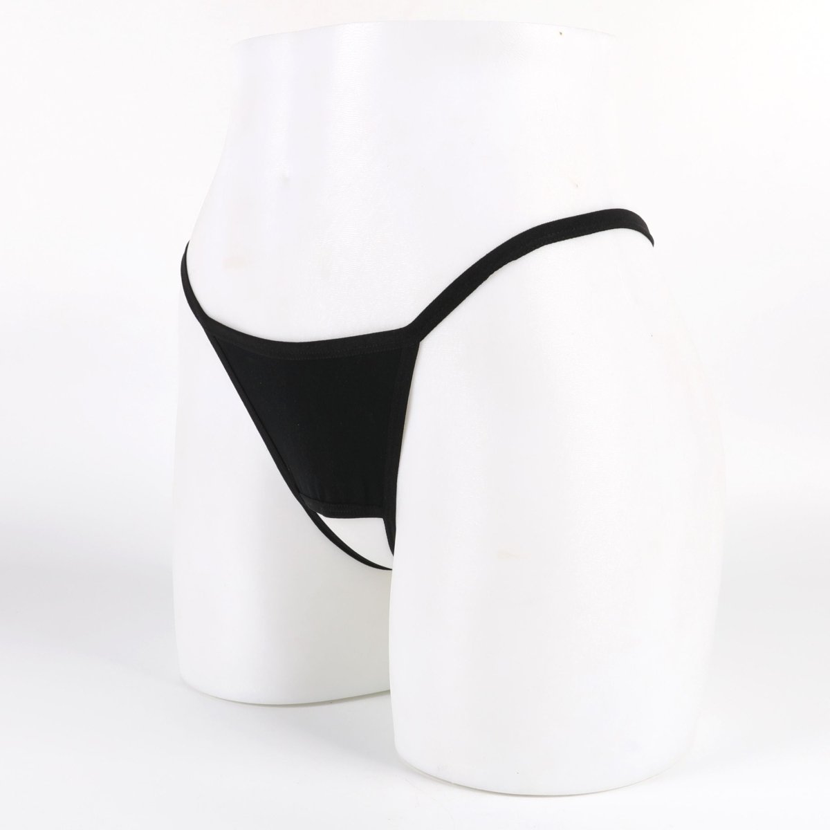 Black thong on a white background