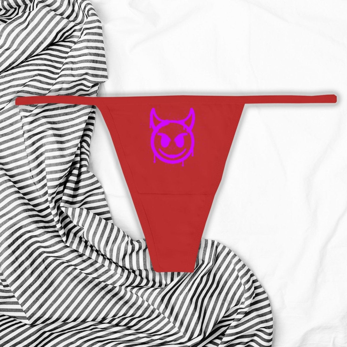 Devil Emoji Splat Thong