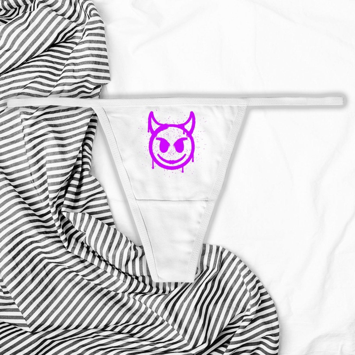 Devil Emoji Splat Thong