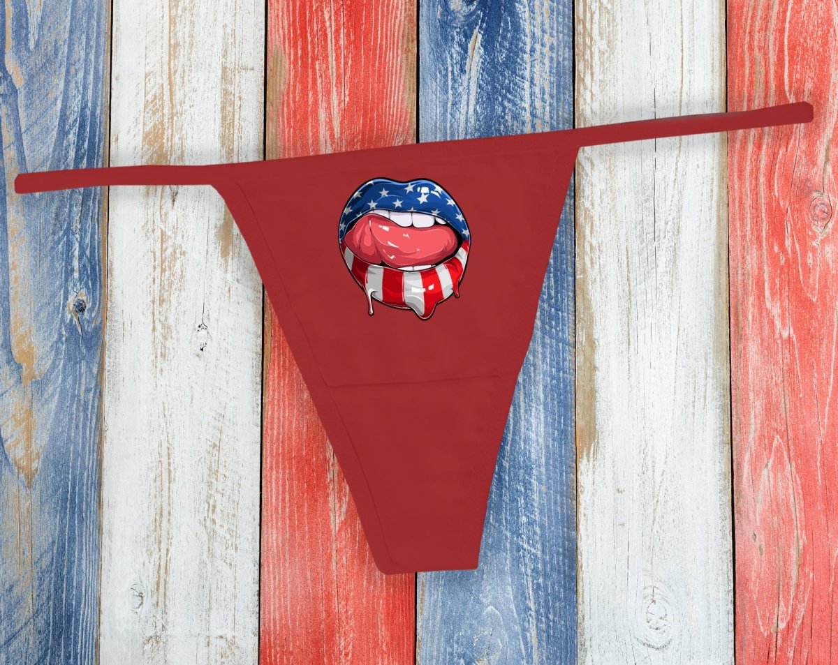 Patriotic Kiss Thong