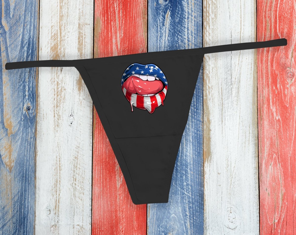 Patriotic Kiss Thong