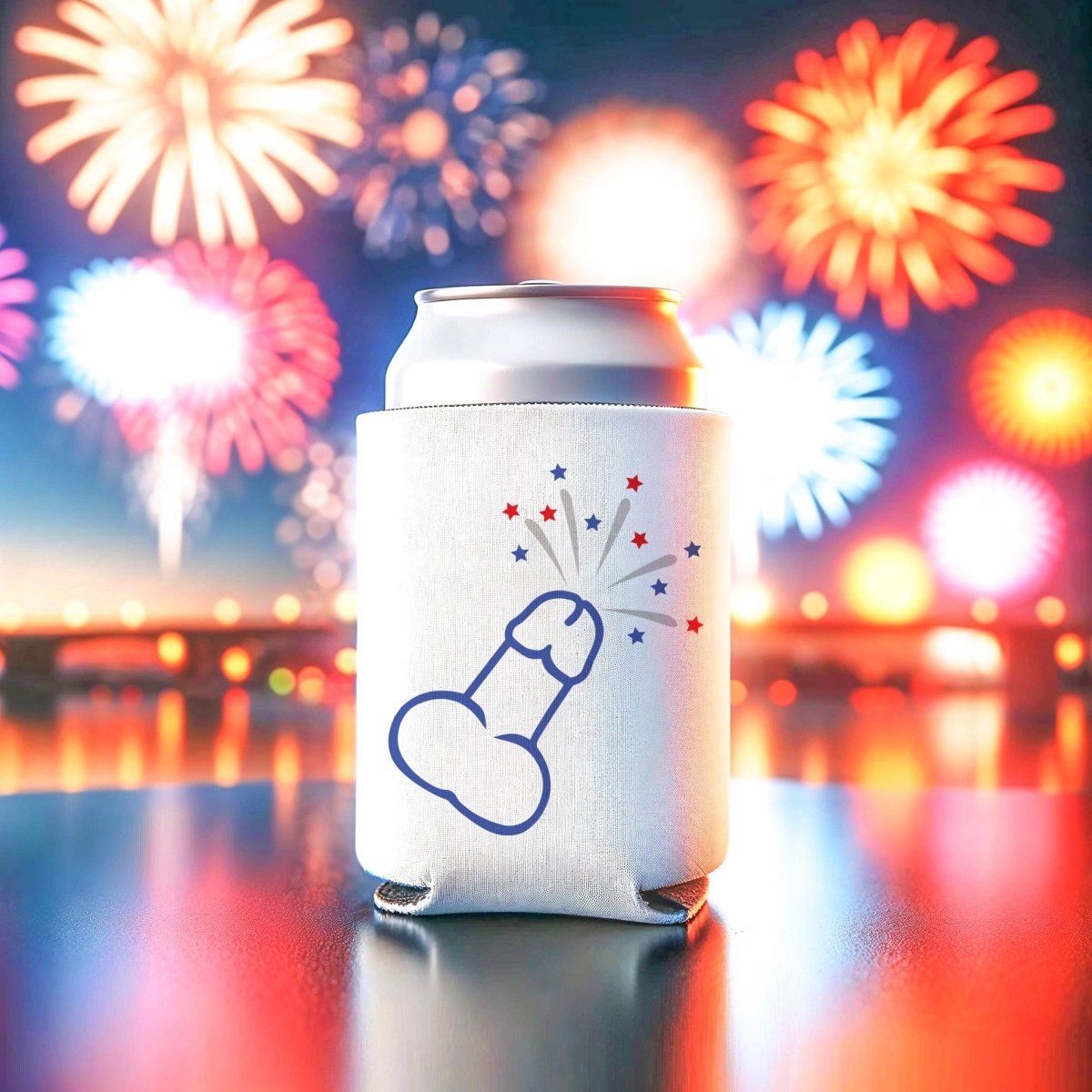 Penis Fireworks Explosion Can Cooler