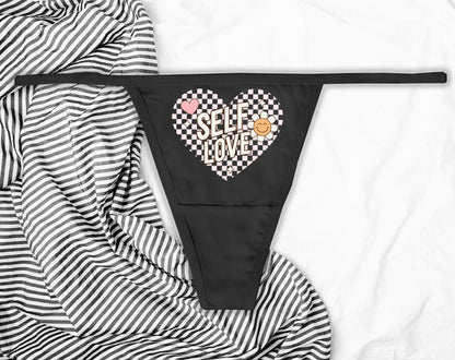 Self Love Panties, Retro Self Love, Cute Flower, Retro 70s, Vintage 80s, VSCO, 90s Check, Good Vibes, Pink Check, Hearts and Flowers, Panty Party, Divorce Party, Galentines Day, Single