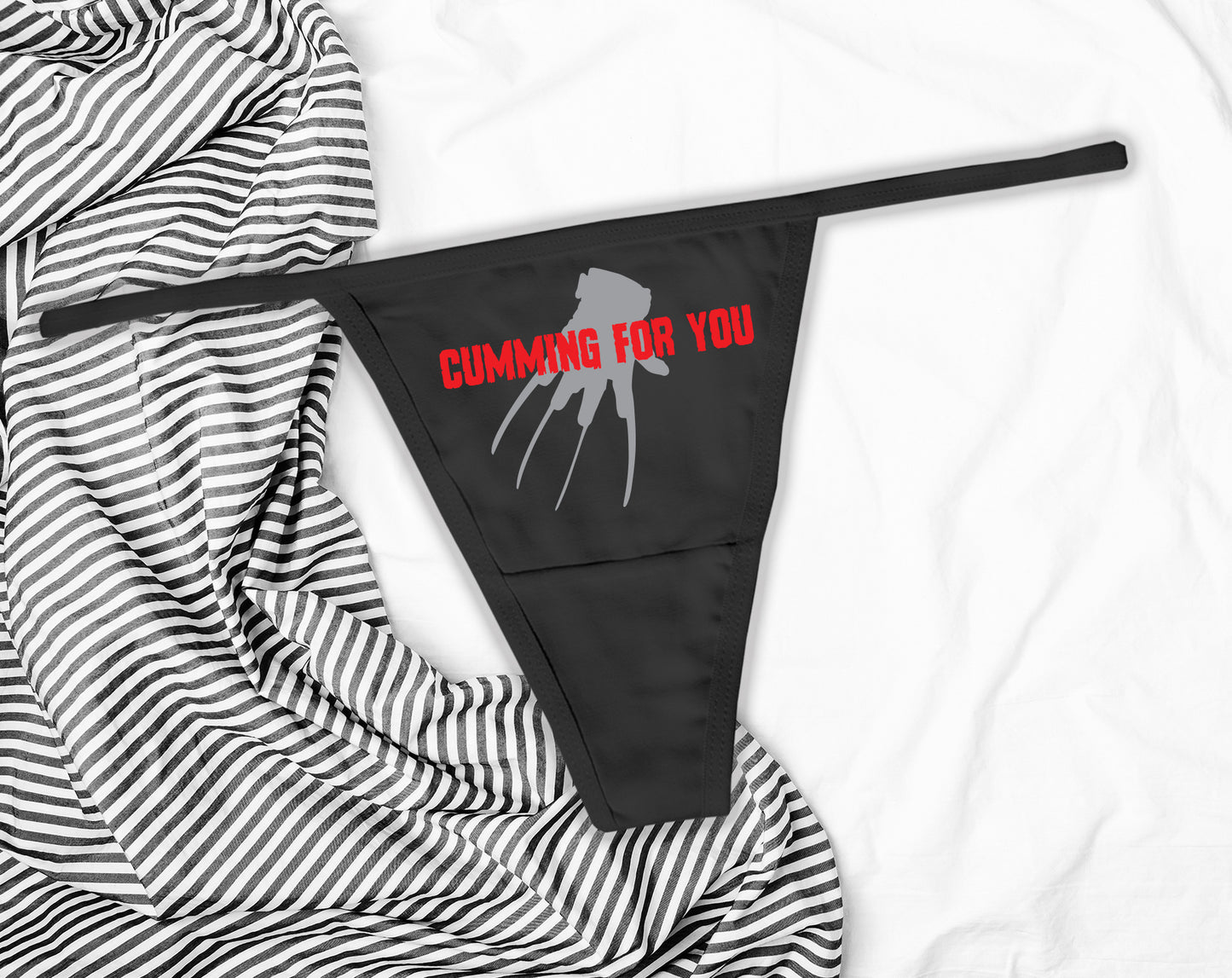 Halloween Thong, Cumming For You Panties, Horror Movie Panties, Freddy Glove, Funny Panties, Bachelorette Party, Panty Party, Gifts for Her