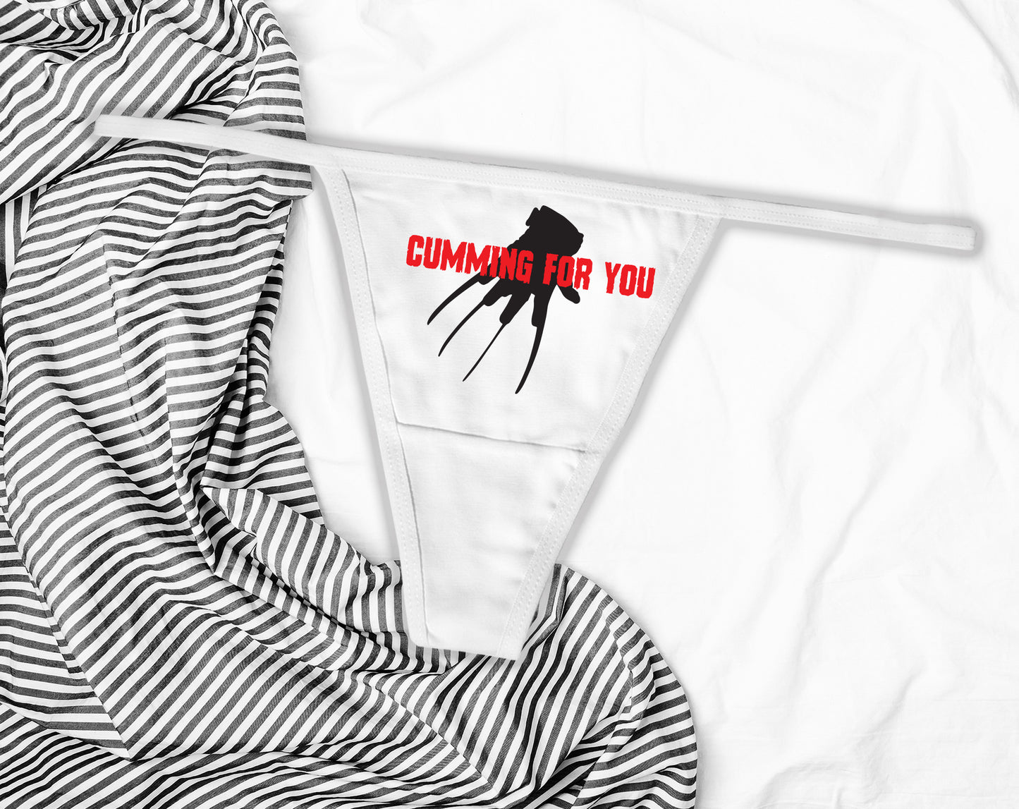 Halloween Thong, Cumming For You Panties, Horror Movie Panties, Freddy Glove, Funny Panties, Bachelorette Party, Panty Party, Gifts for Her