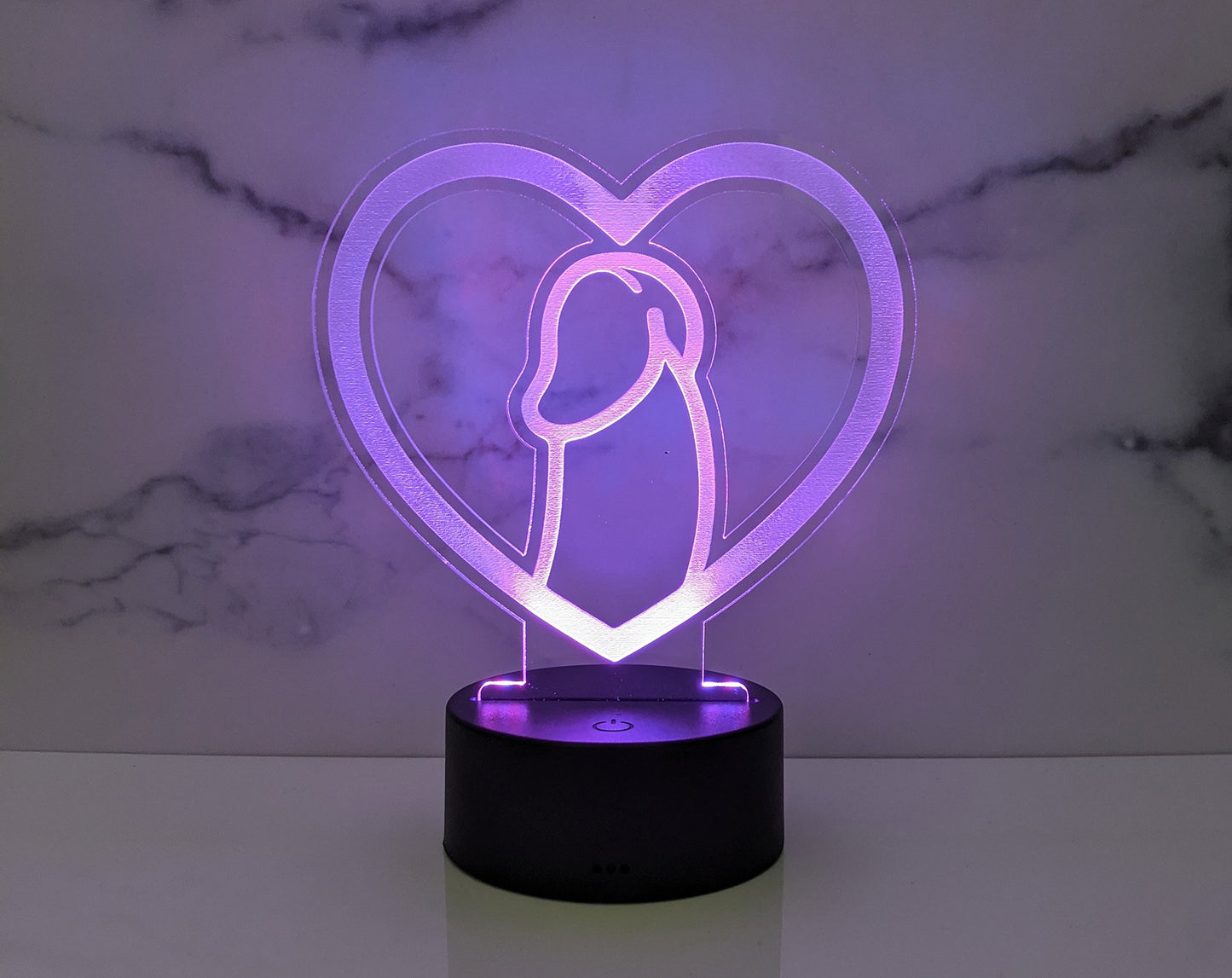 Penis Heart LED Light