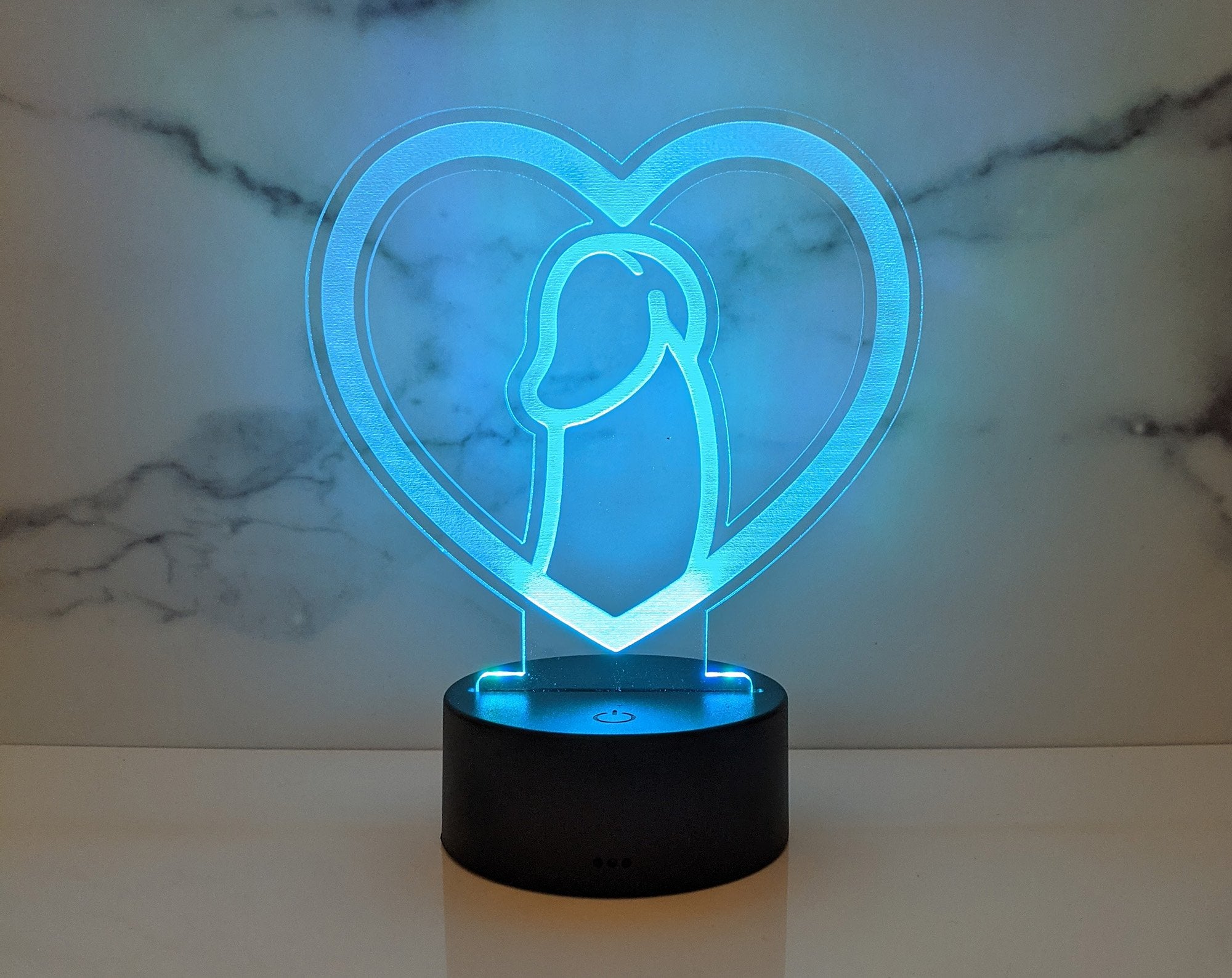 Penis Heart LED Light