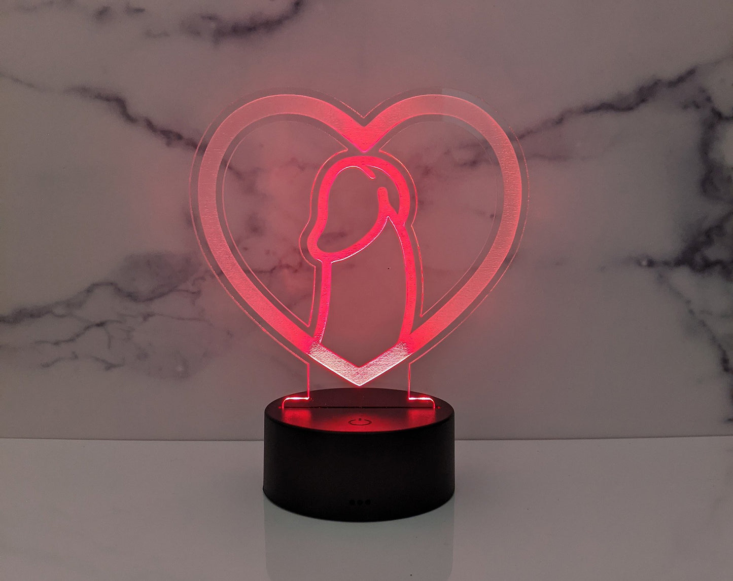 Penis Heart LED Light