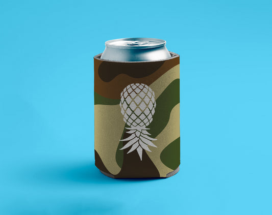 Camo Upside Down Pineapple Can Cooler