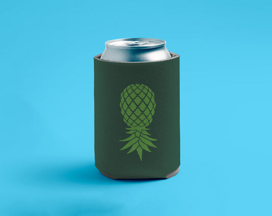 Forest Green Upside Down Pineapple Can Cooler
