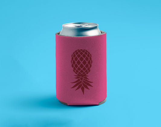 Hot Pink Upside Down Pineapple Can Cooler