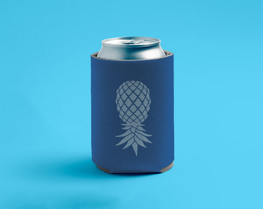 Royal Blue Upside Down Pineapple Can Cooler