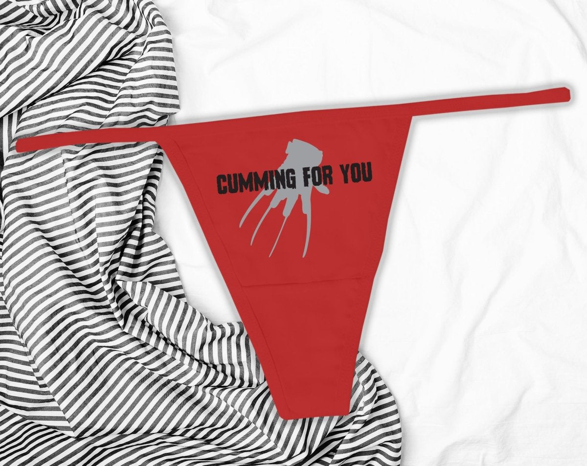 Halloween Thong, Cumming For You Panties, Horror Movie Panties, Freddy Glove, Funny Panties, Bachelorette Party, Panty Party, Gifts for Her