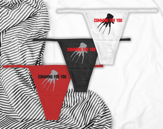 Halloween Thong, Cumming For You Panties, Horror Movie Panties, Freddy Glove, Funny Panties, Bachelorette Party, Panty Party, Gifts for Her
