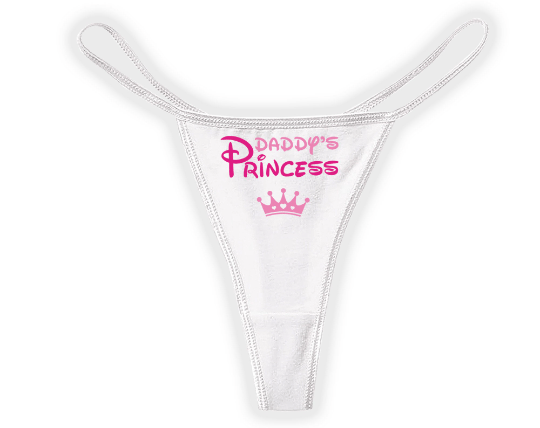 Daddy’s Princess white thong panties – DDLG daddy kink lingerie