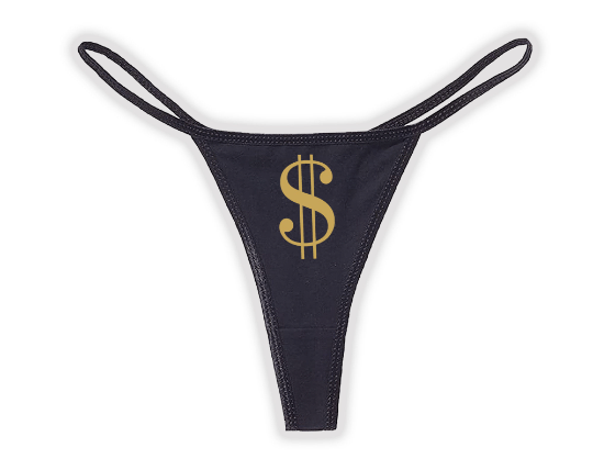 Dollar Sign Thong, Gold Digger Panties, Spoiled Wife Sexy Underwear, Sugar Daddy Lingerie