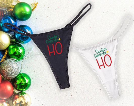 Santa's Favorite HO Thong | Christmas Panties Panties | Sexy Slutty Underwear Lingerie