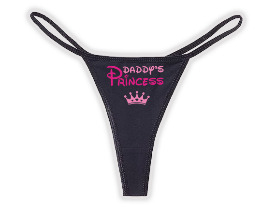 Daddy's Princess Black Thong | Naughty Panties | Disney Inspired Sexy Underwear | Lingerie