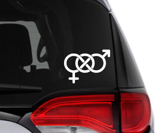 Bisexual car window decal