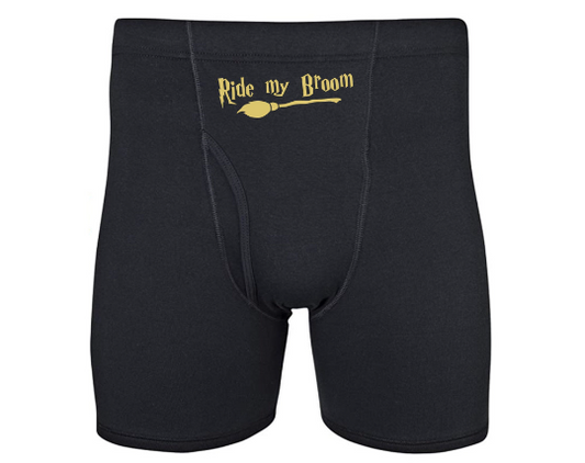 Ride My Broom Men's Boxer Briefs | Harry Potter Inspired Underwear | Sexy Underpants