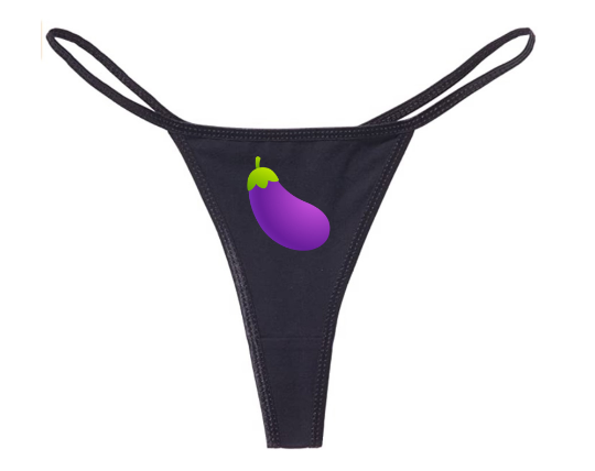 Eggplant Emoji Thong