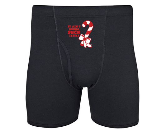 It Ain't Gonna Suck Itself Men's Boxer Briefs | Christmas Underwear | Sexy Candy Cane Underpants