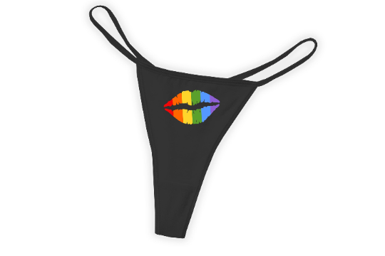 Pride Kiss Thong | Rainbow Lips Panties