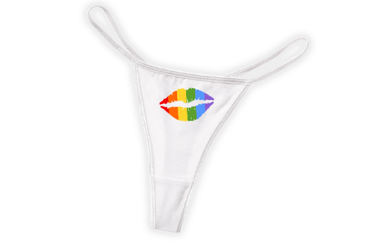 Pride Kiss Thong | Rainbow Lips Panties