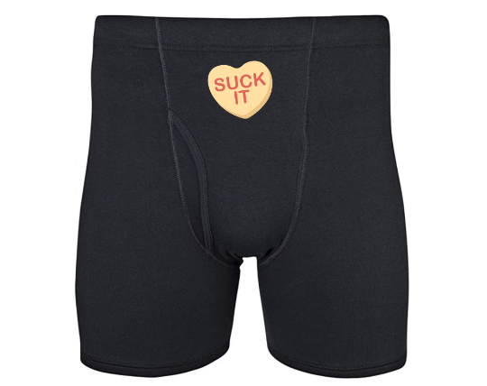 Conversation Heart Suck It Men's Boxer Briefs