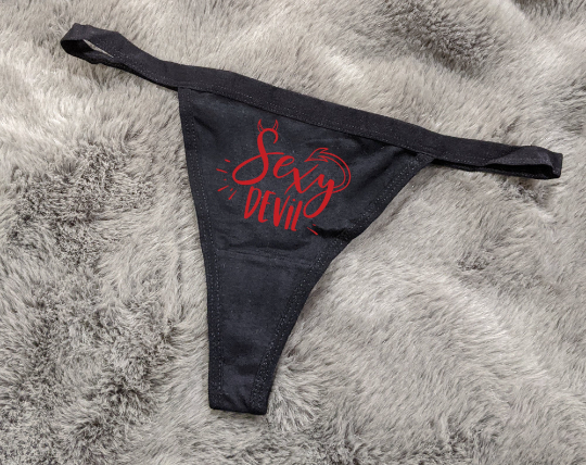 Sexy Devil Black Thong | Naughty Panties | Sexy Underwear | Lingerie