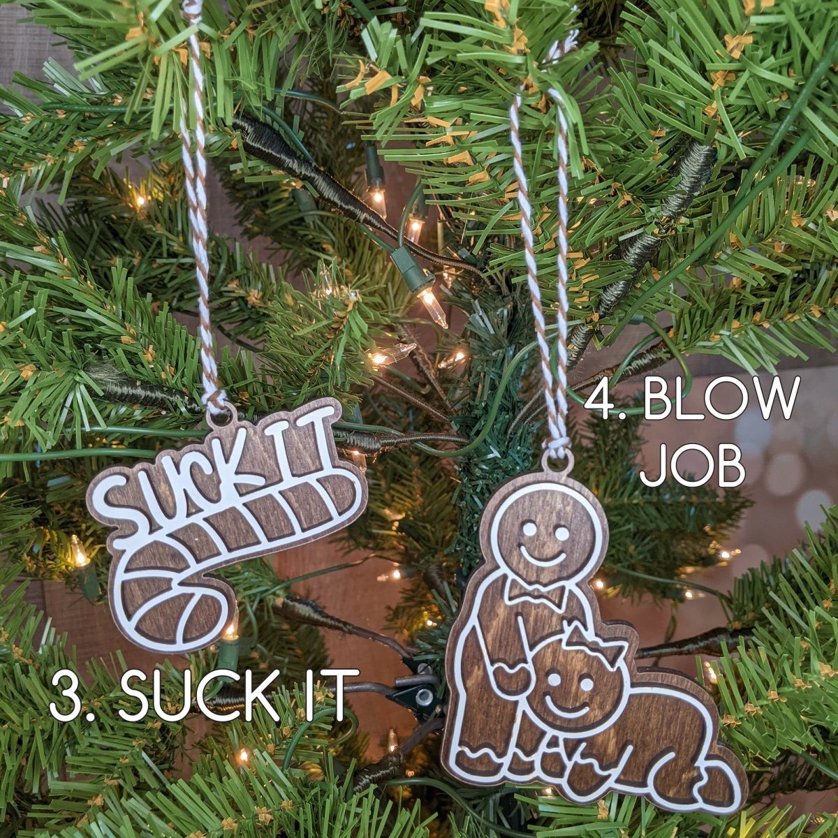 Naughty Gingerbread Ornaments