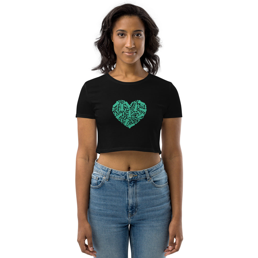 Penis Heart Organic Crop Top