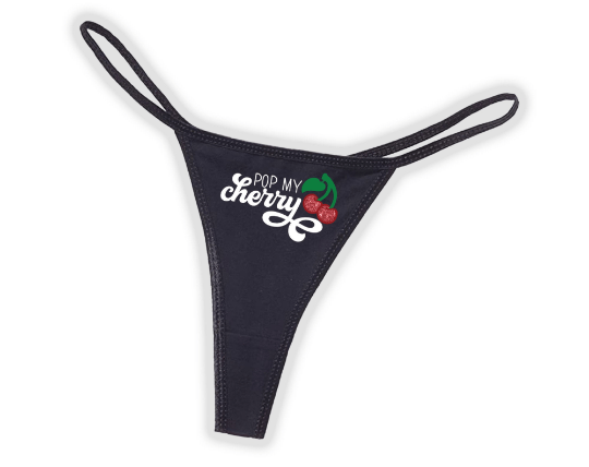 Pop My Cherry White Thong | Virgin Panties | Slutty Underwear | Sexy Lingerie