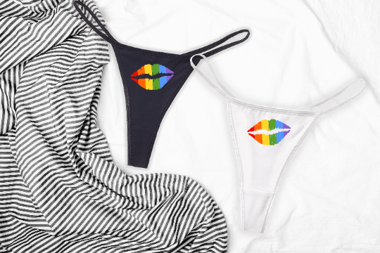 Pride Kiss Thong | Rainbow Lips Panties