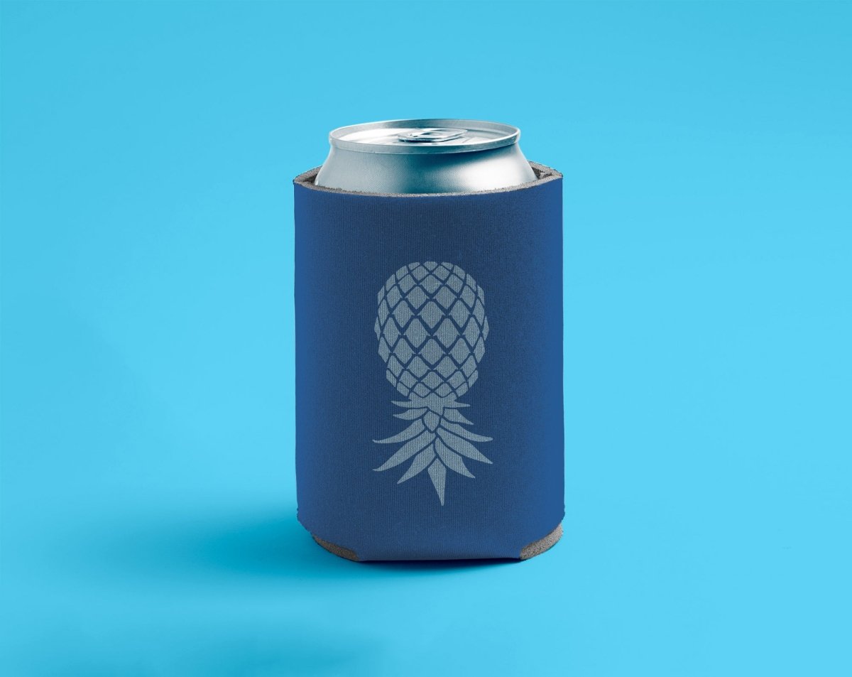 Royal Blue Upside Down Pineapple Can Cooler