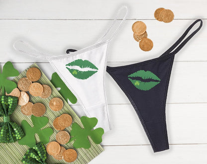 Sexy St Patrick's Day Green Kiss Panties