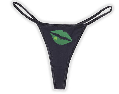 Sexy St Patrick's Day Green Kiss Panties