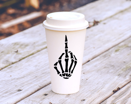 Skeleton Middle Finger Decal | Car Decal | Tumbler sticker | Fuck You Sticker
