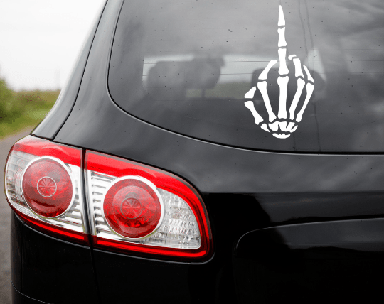 Skeleton Middle Finger Decal | Car Decal | Tumbler sticker | Fuck You Sticker