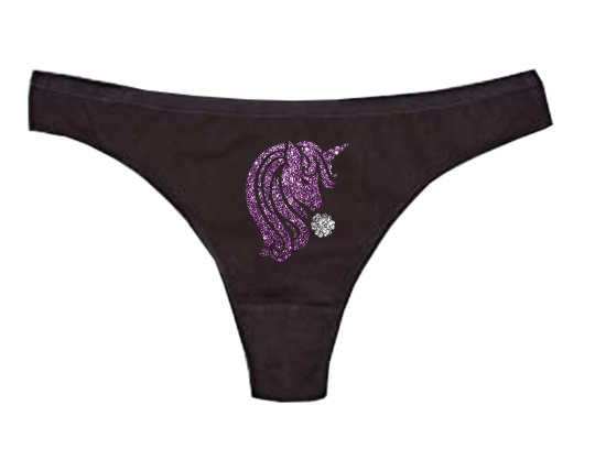 Sparkly Unicorn Black Thong | Glitter Unicorn Panties | Fantasy Slutty Wicked Boutique Sparkly Unicorn Black Thong | Glitter Unicorn Panties | Fantasy Slutty Wicked Boutique