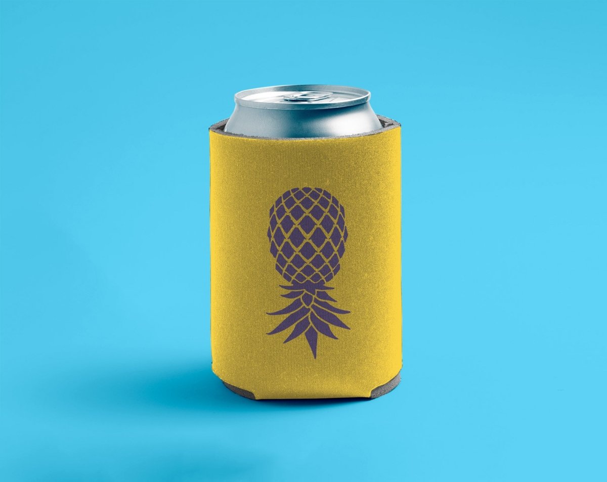 Yellow Upside Down Pineapple Can Cooler